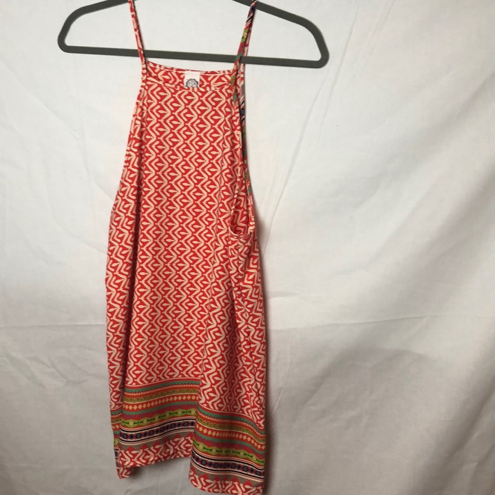 long coral print top